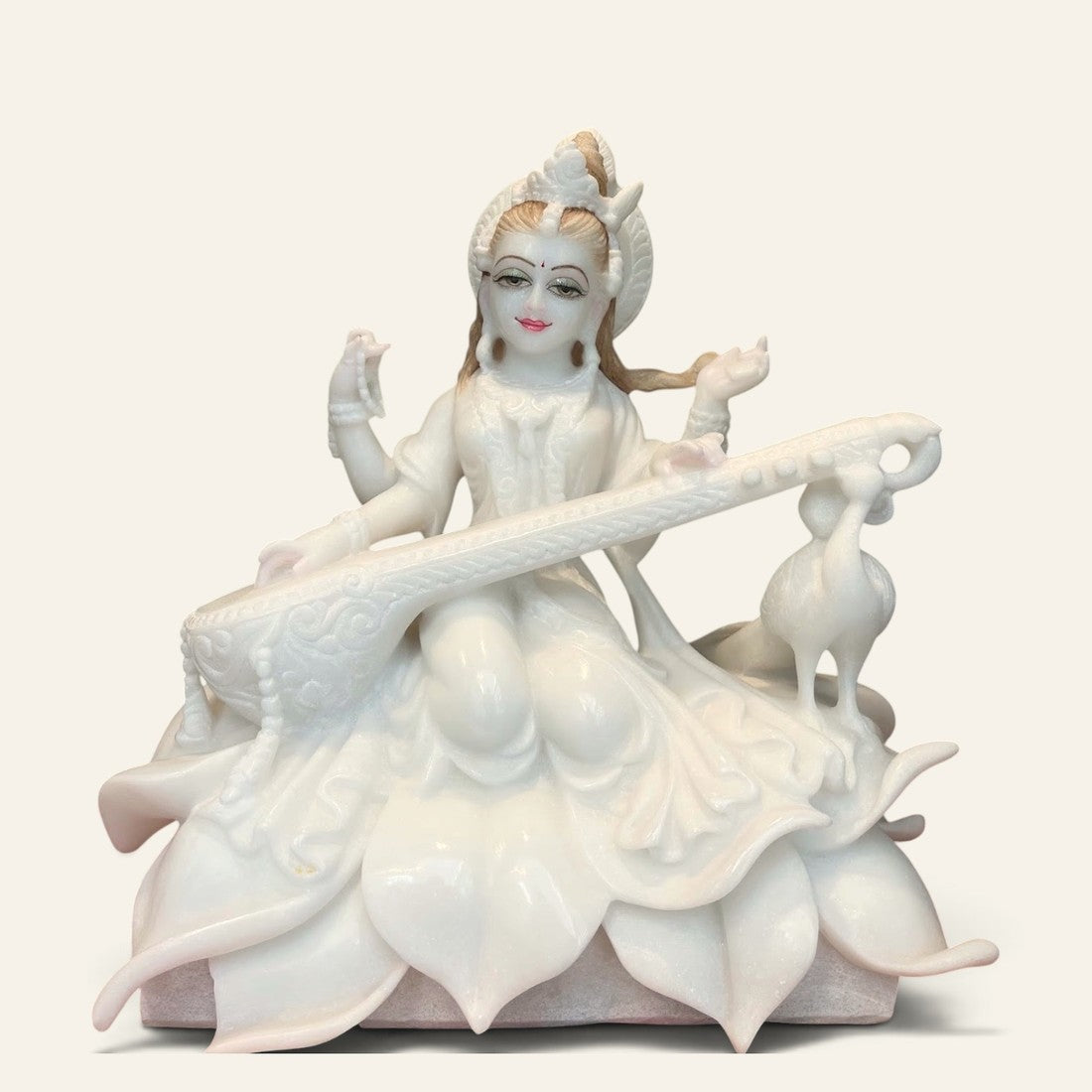 Saraswati Maa Murtis — hand-carved marble, Jaipur